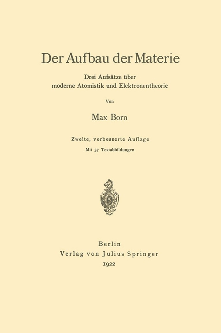 Max Born - Der Aufbau der Materie, Häftad