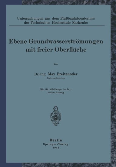 bokomslag Ebene Grundwasserstrmungen mit freier Oberflche