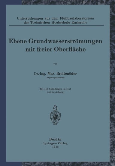 bokomslag Ebene Grundwasserströmungen mit freier Oberfläche