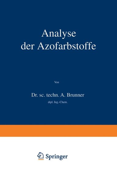 bokomslag Analyse der Azofarbstoffe