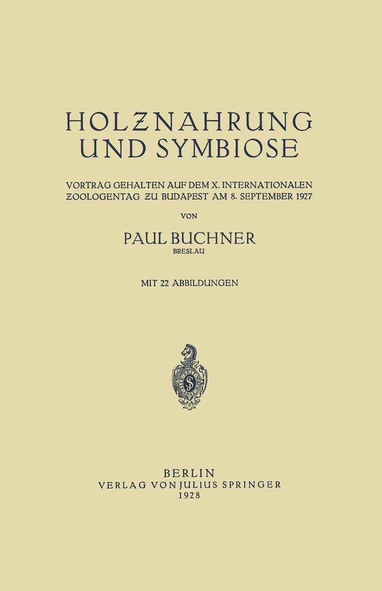 Paul Buchner - Holznahrung und Symbiose, Häftad