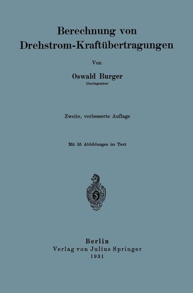 bokomslag Berechnung von Drehstrom-Kraftbertragungen