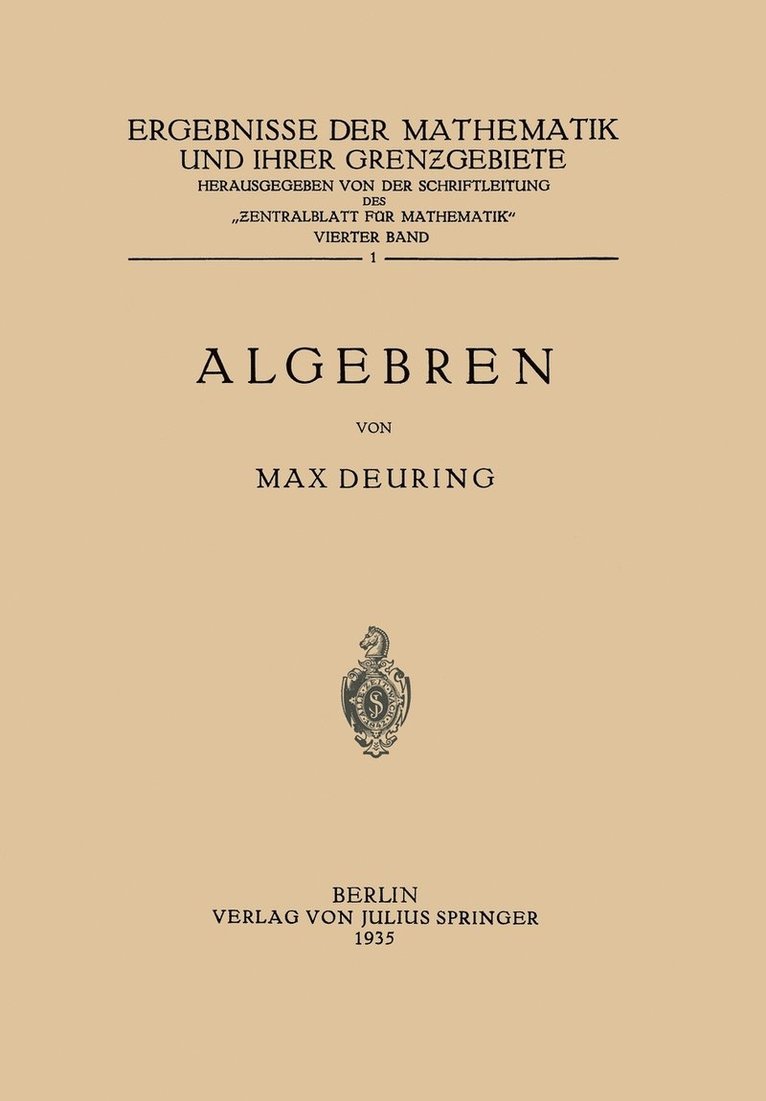 Max Deuring - Algebren, Häftad