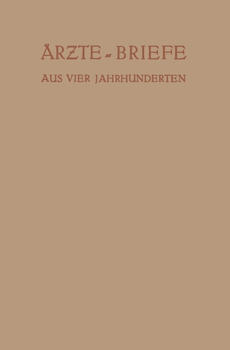 Ärzte — Briefe aus Vier Jahrhunderten