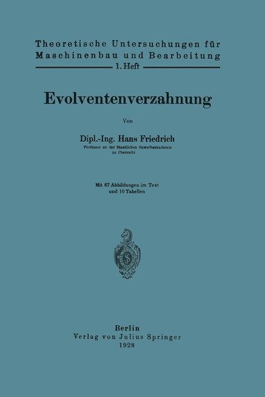 bokomslag Evolventenverzahnung