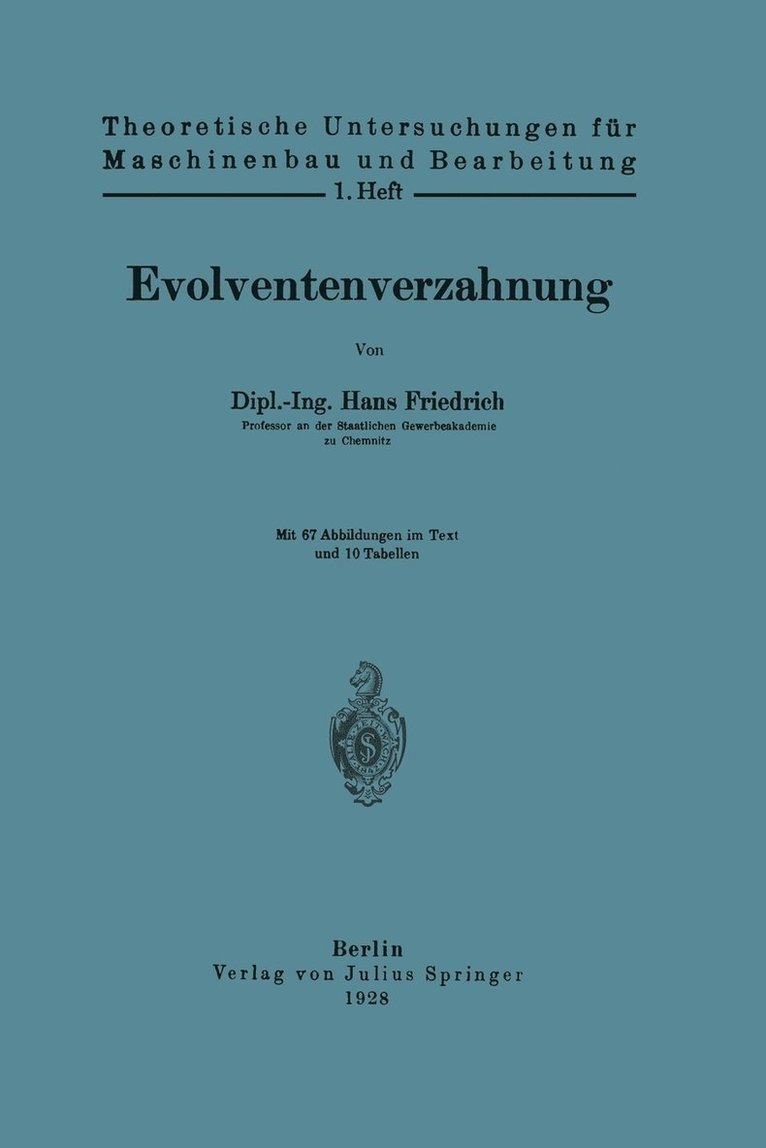 Hans Friedrich - Evolventenverzahnung, Häftad