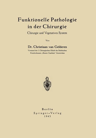 bokomslag Funktionelle Pathologie in der Chirurgie