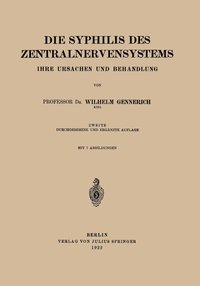 bokomslag Die Syphilis des Zentralnervensystems