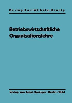 Einfhrung in die betriebswirtschaftliche Organisationslehre 1