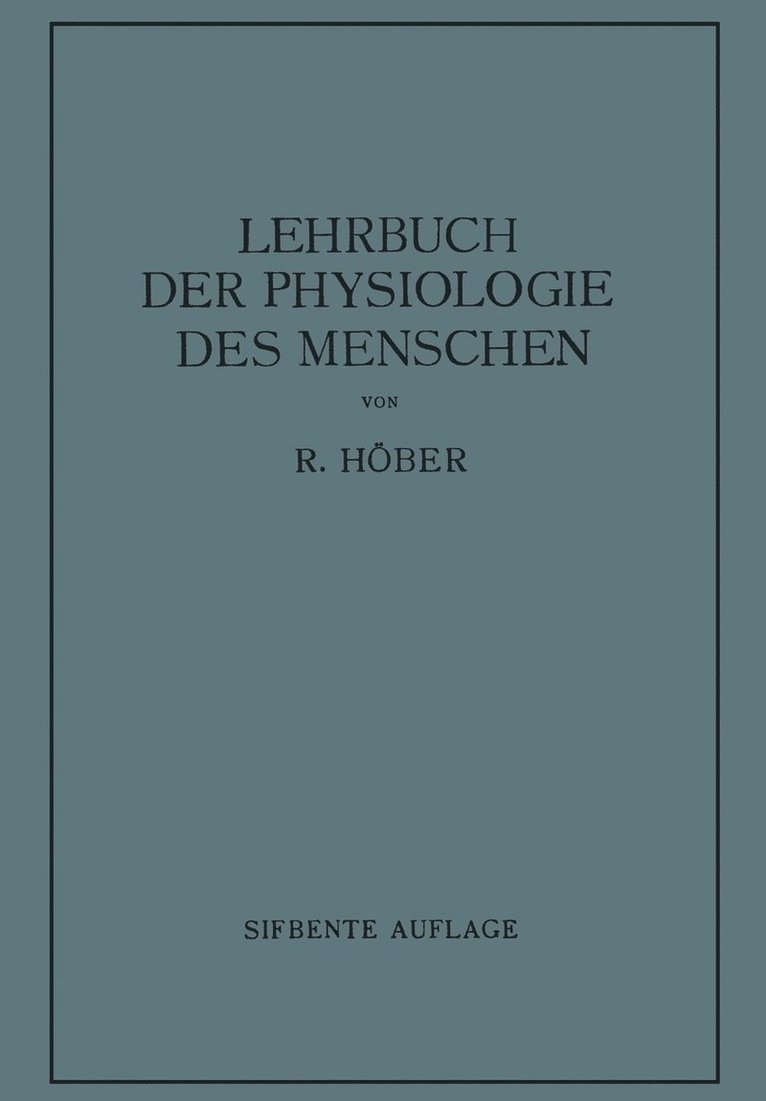 Lehrbuch der Physiologie des Menschen 1