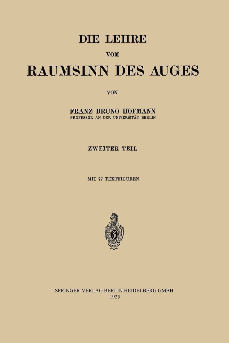 Die Lehre vom Raumsinn des Auges 1