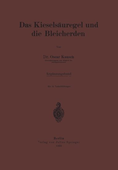 bokomslag Das Kieselsuregel und die Bleicherden