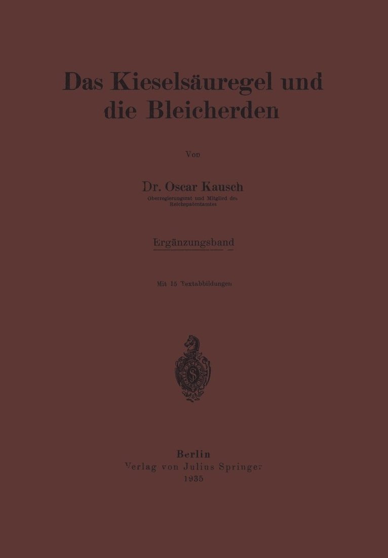 Das Kieselsuregel und die Bleicherden 1