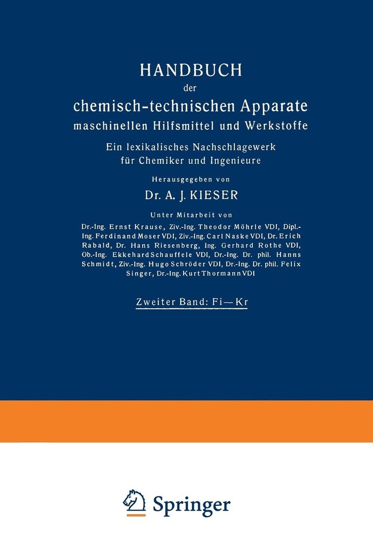 Handbuch der chemisch-technischen Apparate maschinellen Hilfsmittel und Werkstoffe 1