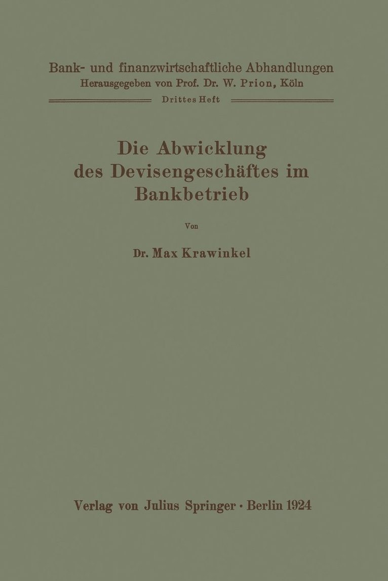 NA Krawinkel, Na Krawinkel - Die Abwicklung des Devisengeschäftes im Bankbetrieb, Häftad