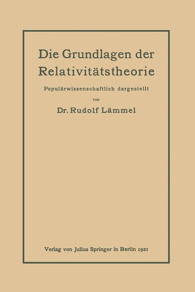 bokomslag Die Grundlagen der Relativittstheorie