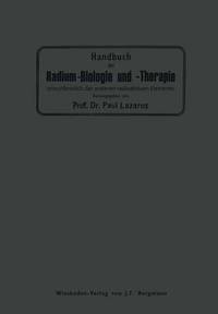 bokomslag Handbuch der Radium-Biologie und Therapie