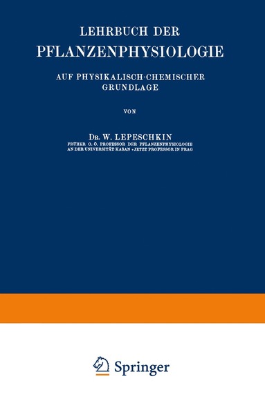 bokomslag Lehrbuch der Pflanzenphysiologie