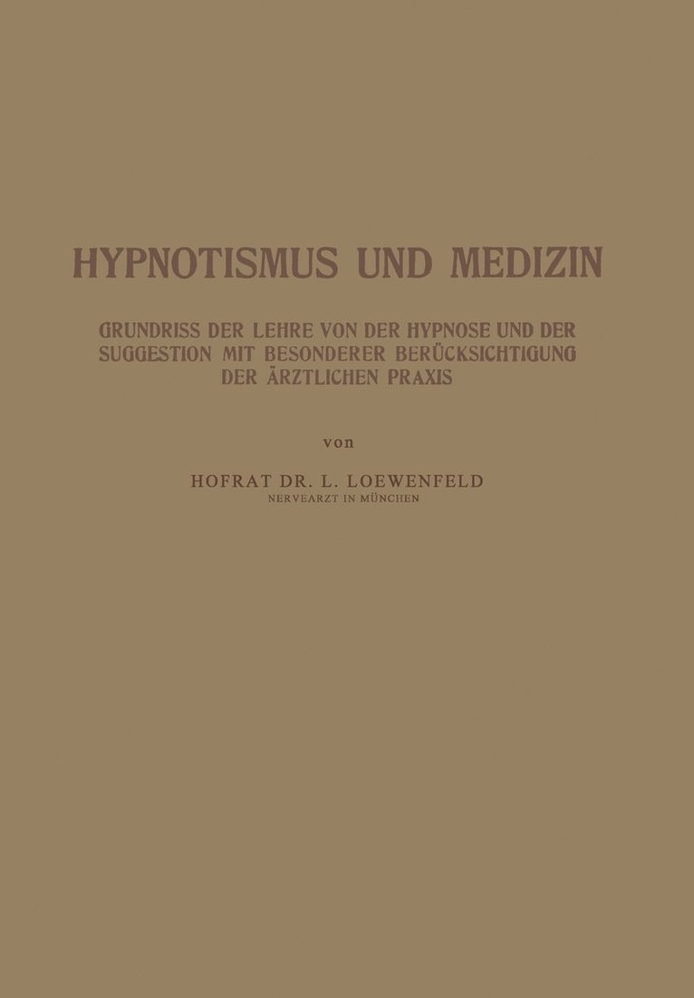 Hypnotismus und Medizin 1