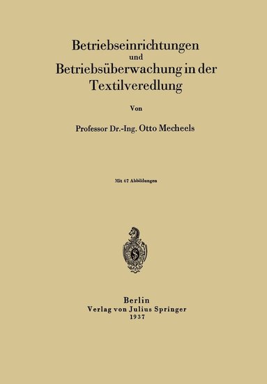 bokomslag Betriebseinrichtungen und Betriebsüberwachung in der Textilveredlung