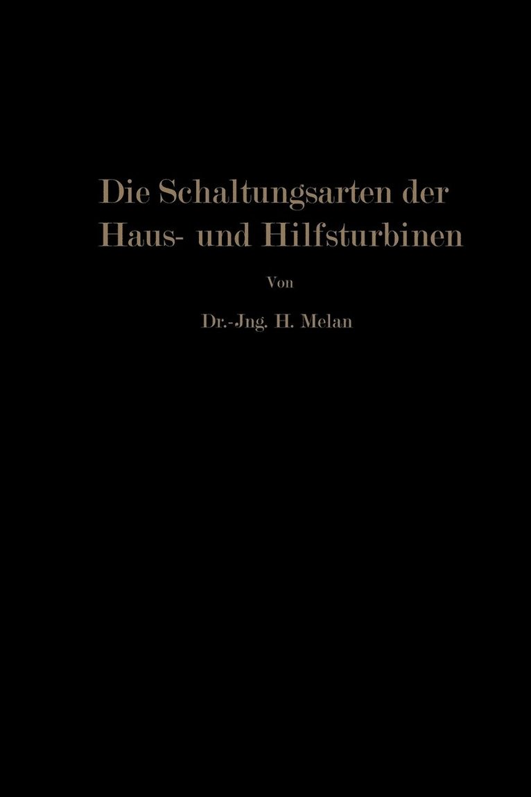 Die Schaltungsarten der Haus- und Hilfsturbinen 1