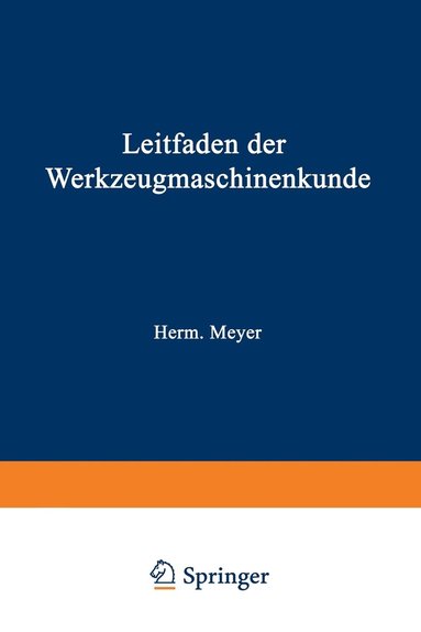 bokomslag Leitfaden der Werkzeugmaschinenkunde