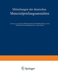 bokomslag Mitteilungen der deutschen Materialprfungsanstalten