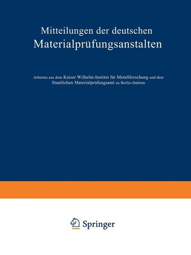 bokomslag Mitteilungen der deutschen Materialprfungsanstalten
