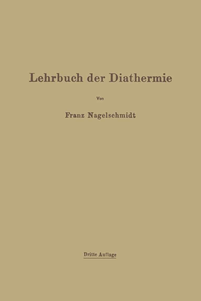 Lehrbuch der Diathermie 1