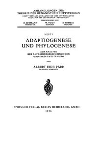 bokomslag Adaptiogenese und Phylogenese