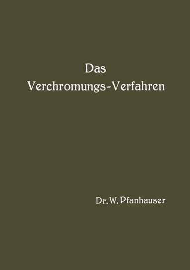 bokomslag Das Verchromungs-Verfahren