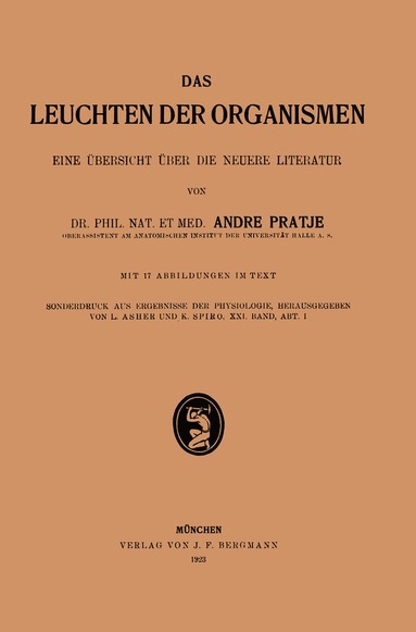 bokomslag Das Leuchten der Organismen I