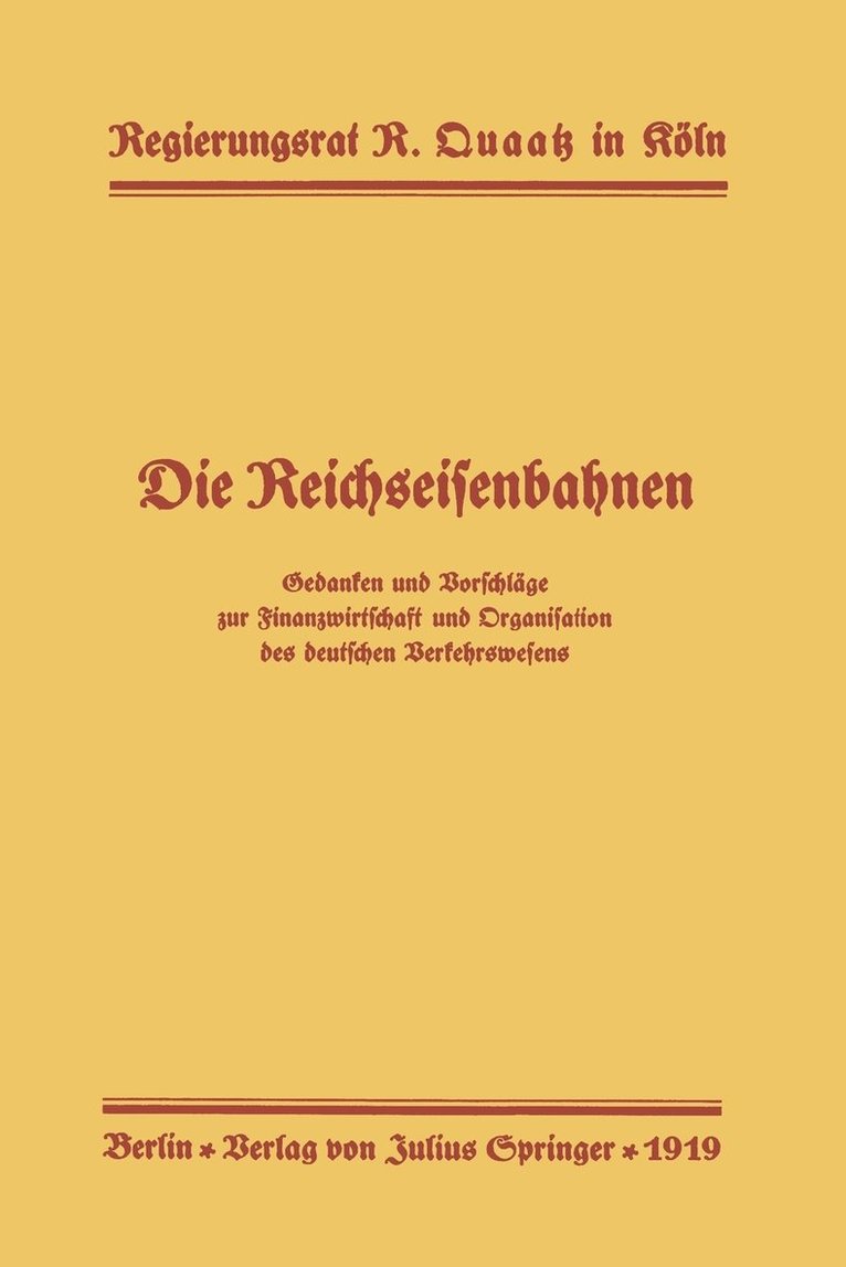 Die Reichseisenbahnen 1