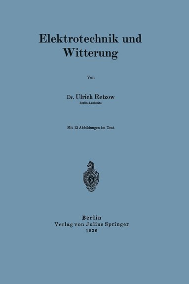 bokomslag Elektrotechnik und Witterung