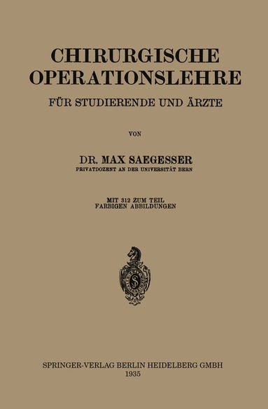 bokomslag Chirurgische Operationslehre