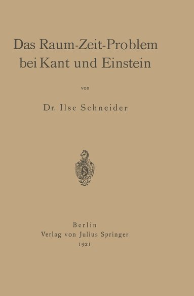 bokomslag Das Raum-Zeit-Problem bei Kant und Einstein
