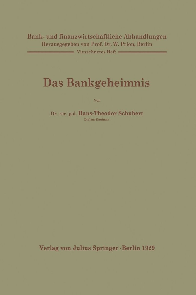 Das Bankgeheimnis 1