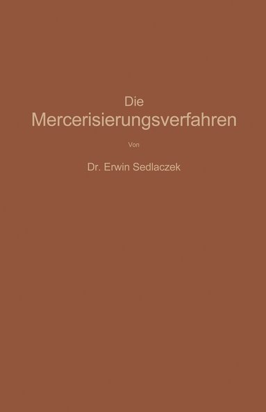 bokomslag Die Mercerisierungsverfahren