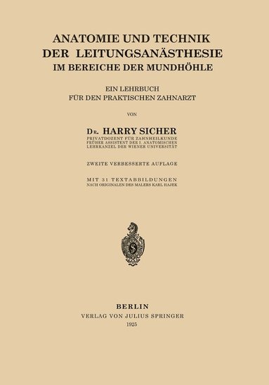 bokomslag Anatomie und Technik der Leitungsansthesie im Bereiche der Mundhhle