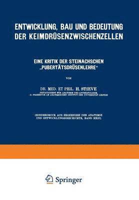 bokomslag Entwicklung, Bau und Bedeutung der Keimdrsenzwischenzellen