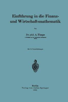 bokomslag Einfhrung in die Finanz- und Wirtschaftsmathematik