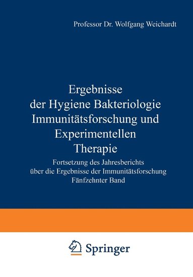 bokomslag Ergebnisse der Hygiene Bakteriologie Immunitätsforschung und Experimentellen Therapie