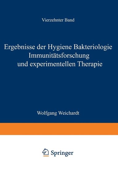 bokomslag Ergebnisse der Hygiene Bakteriologie Immunitätsforschung und Experimentellen Therapie