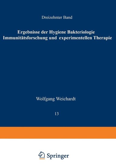 bokomslag Ergebnisse der Hygiene Bakteriologie Immunittsforschung und Experimentellen Therapie