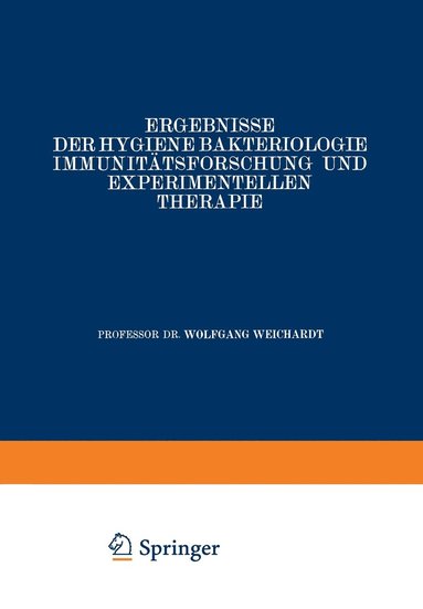 bokomslag Ergebnisse der Hygiene Bakteriologie Immunittsforschung und experimentellen Therapie