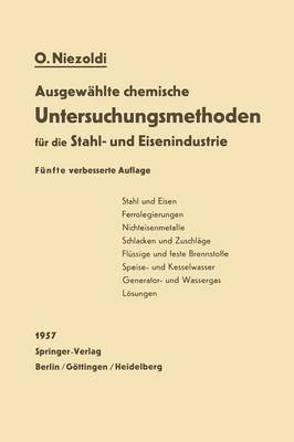 bokomslag Ausgewhlte chemische Untersuchungsmethoden fr die Stahl- und Eisenindustrie