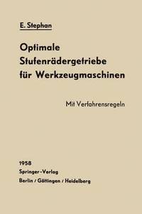 bokomslag Optimale Stufenrädergetriebe für Werkzeugmaschinen
