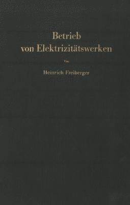 bokomslag Betrieb von Elektrizitätswerken