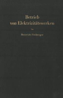 bokomslag Betrieb von Elektrizittswerken