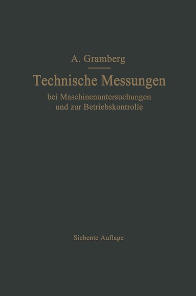 bokomslag Technische Messungen bei Maschinenuntersuchungen und zur Betriebskontrolle